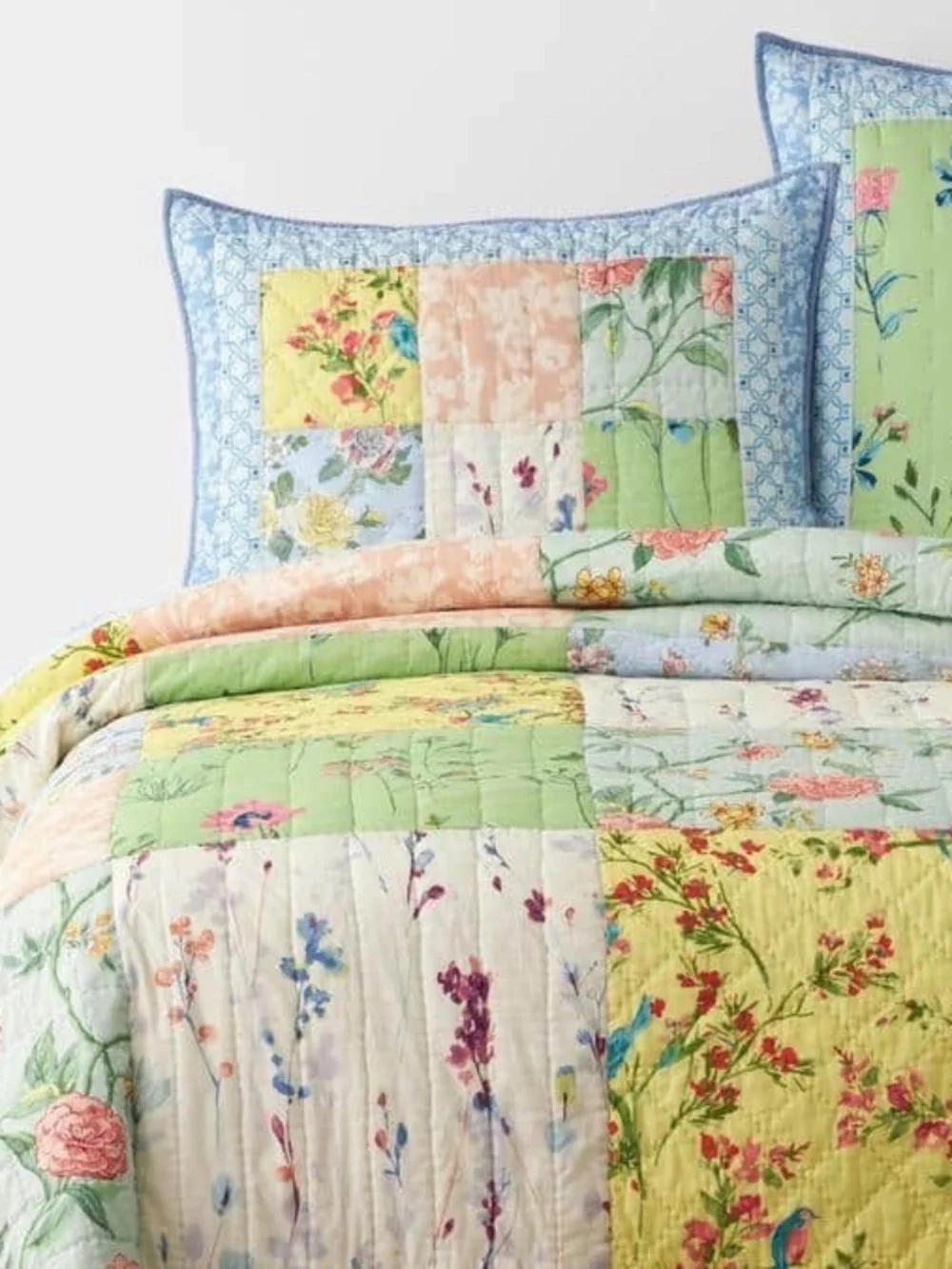 The Company Store quilted standard shams cotton mixed prints vintage florals